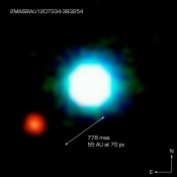 This is a composite image of the brown dwarf object 2M1207 (centre)